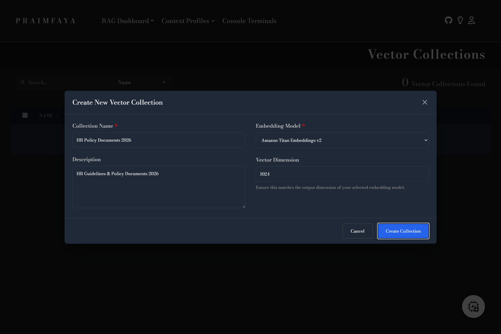 vectorcollection-create